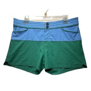 Patagonia Meridian Board Shorts Women's 8 Blue Green Lightweight Swim Quick Dry